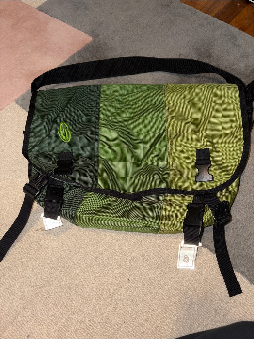 Vintage Timbuk2 Green Two-Tone Messenger Bag